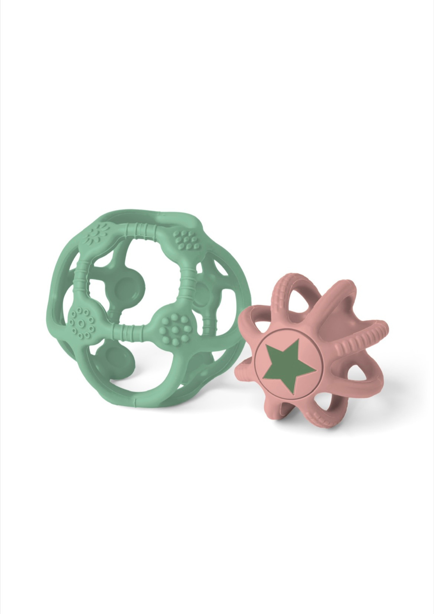 Set de 2 balles sensorielles - Vert et Rose
