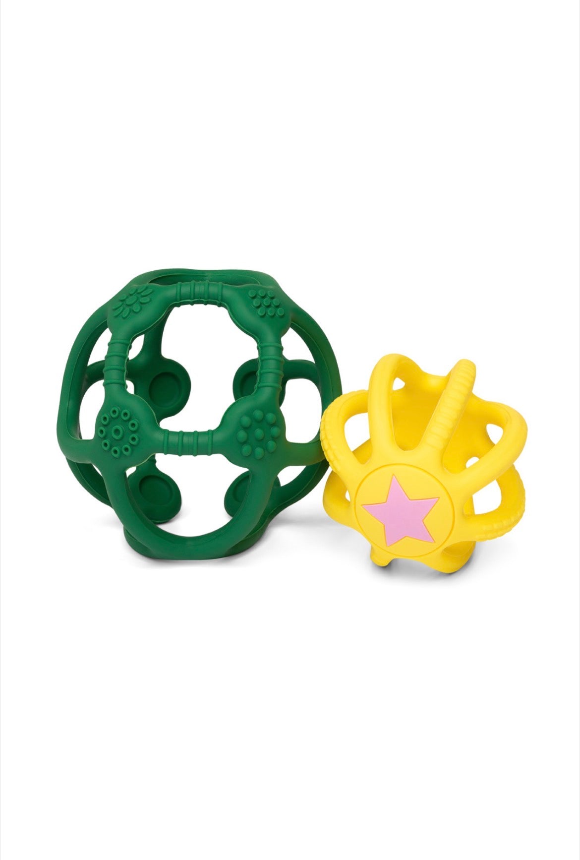 Set de 2 balles sensorielles - Vert et Jaune