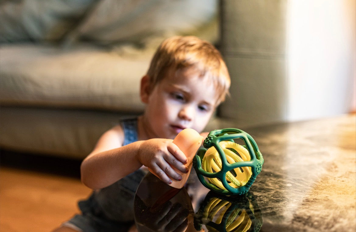 Set de 2 balles sensorielles - Vert et Jaune